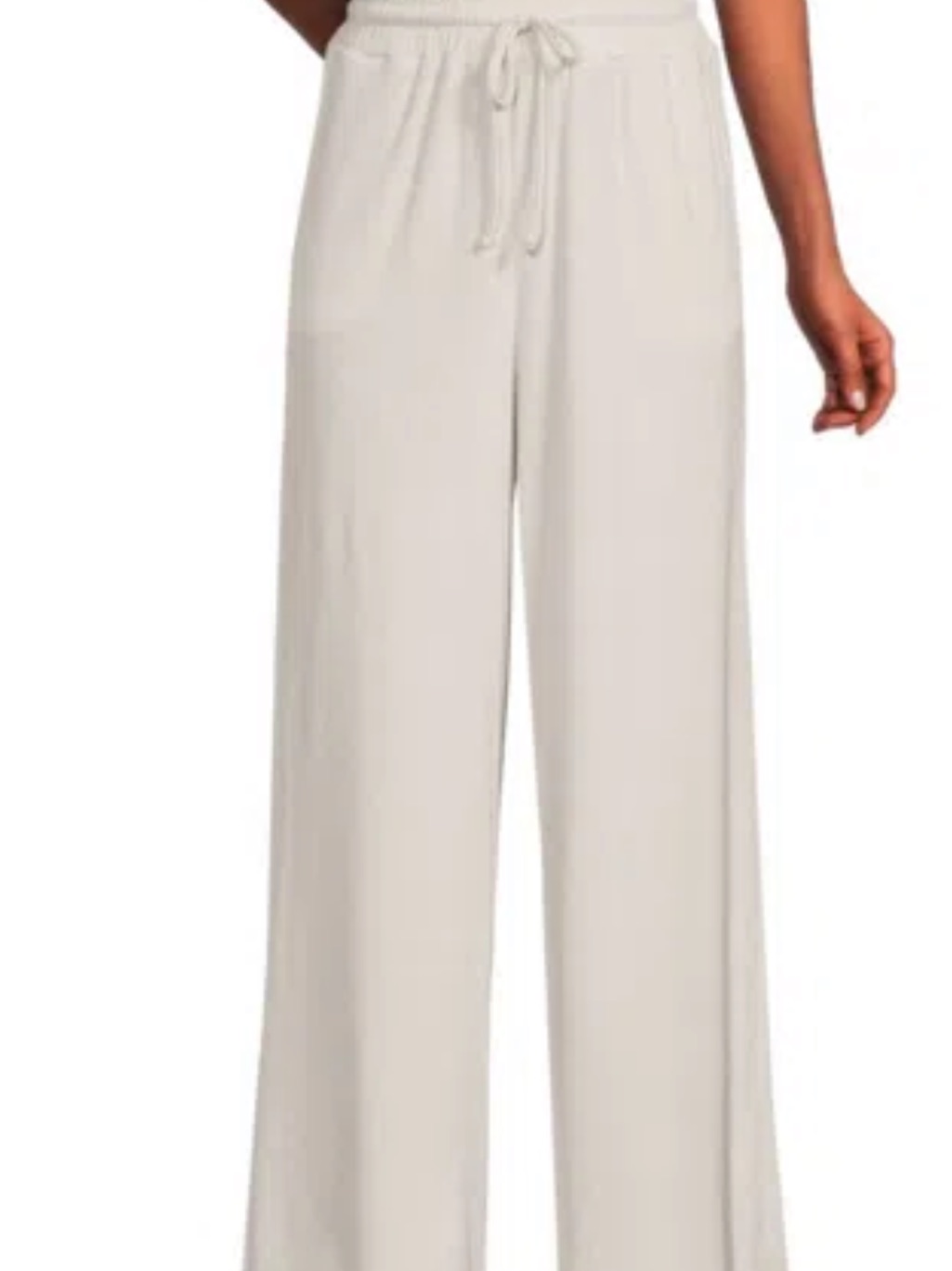 Rachel Parcell Cream Wide-Leg Drawstring Pants